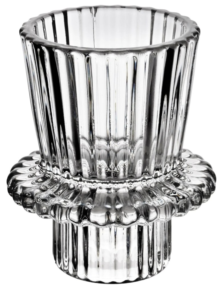 Skleněný svícen PATRICIA 6x7 cm čirý