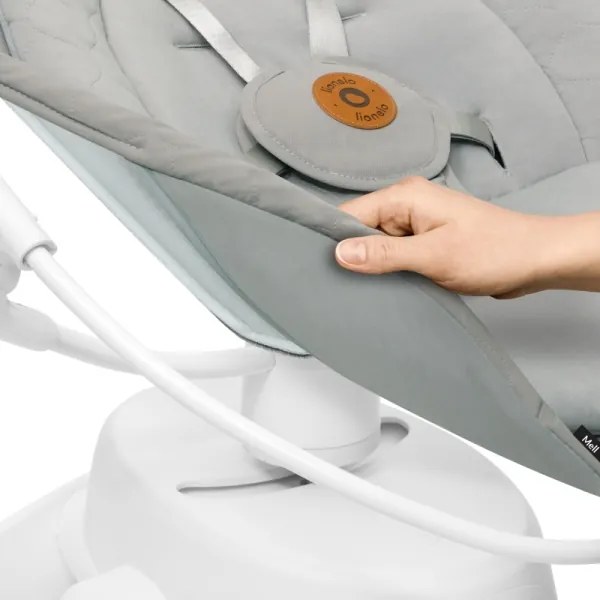 Lionelo - Detské hojdacie kresielko s melódiou MELL Beige Sand 4xAA + diaľkové ovládanie