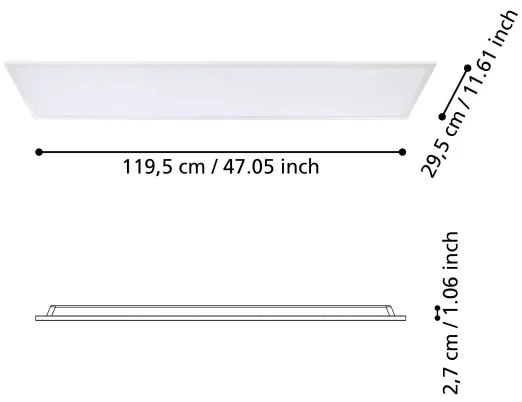 Eglo 900939 - LED Prisadený panel RABASSA LED/34,5W/230V 120x30 cm