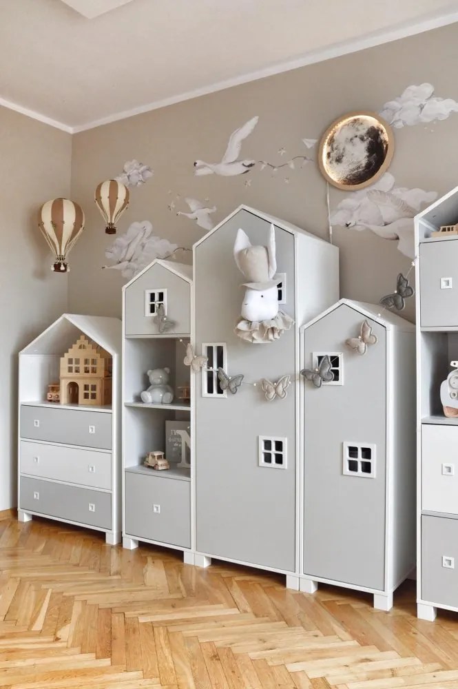 Dekoračný lietajúci balón béžová – dekorácia do detskej izby M-33cm x 20cm