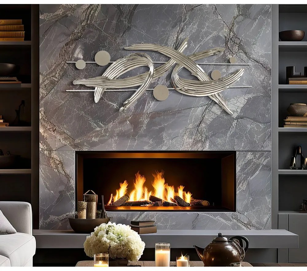 Kovová nástenná dekorácia 121x52 cm Mondrian – Mauro Ferretti