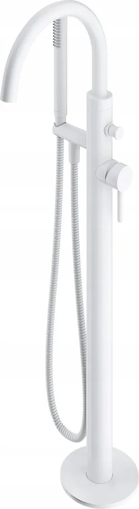 Voľne Stojaca Podlahová Vaňová Batéria Biela Matná Omnires Nízka