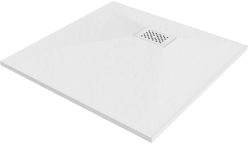 Mexen Hugo, štvorcová sprchová vanička SMC 70 x 70 cm, biela, biela krytka, 42107070-W