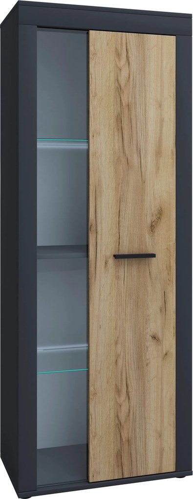 XXXLutz VITRÍNA, antracitová, dub medový, 60/159/35 cm MID.YOU - Sklenené vitríny - 000657051618