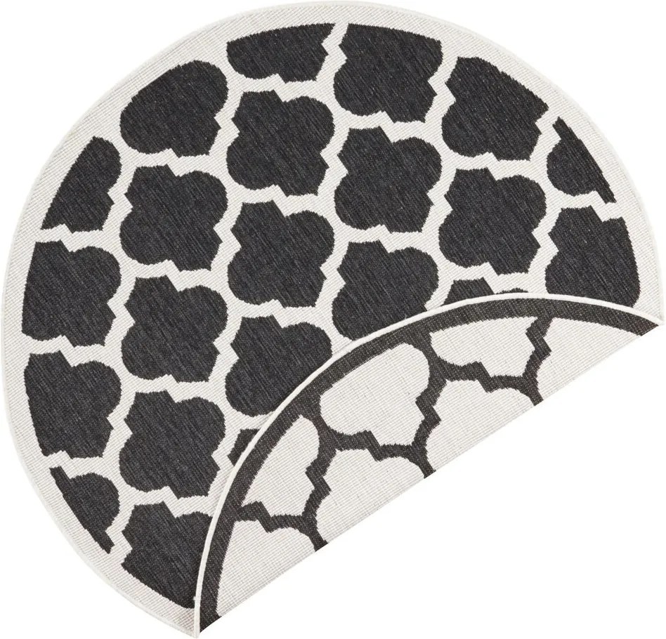 Bougari - Hanse Home koberce Kusový koberec Twin Supreme 103421 Palermo black creme - 140x140 (průměr) kruh cm