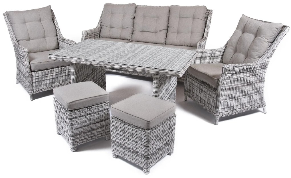 Záhradná jedálenská súprava BERKLEY 3 svetlo-sivá