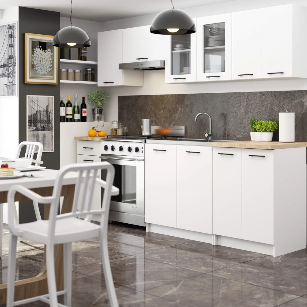 Závesná kuchynská skrinka OLIVIE W 80x58 cm matná biela