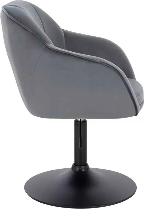 LuxuryForm DESIGN Stolička AVOLA VELUR na čiernom tanieri - tmavo šedá