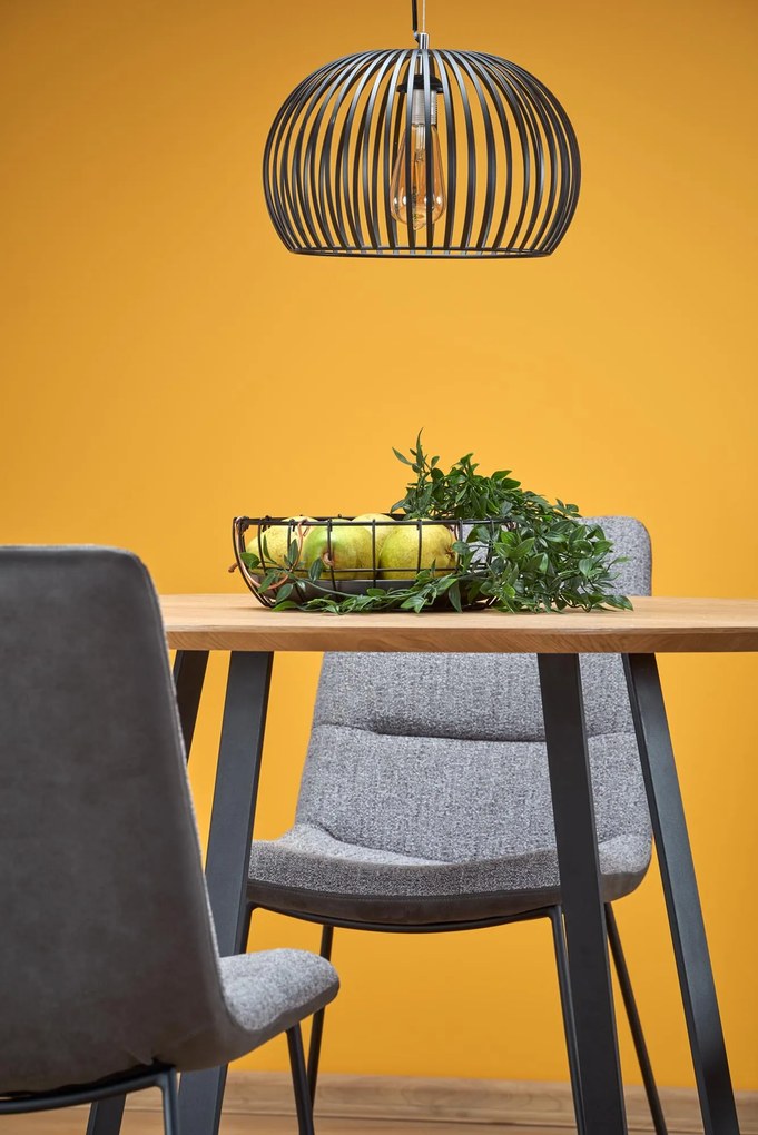 AKCIA Čierny jedálenský stôl s dubovou doskou NOCTURNE 120x120 II. akosť