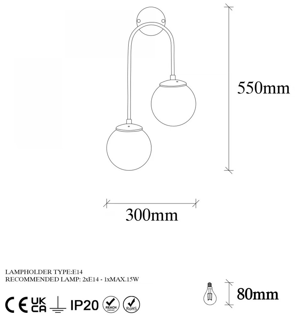 Nástenná lampa Jevel I zlatá/biela