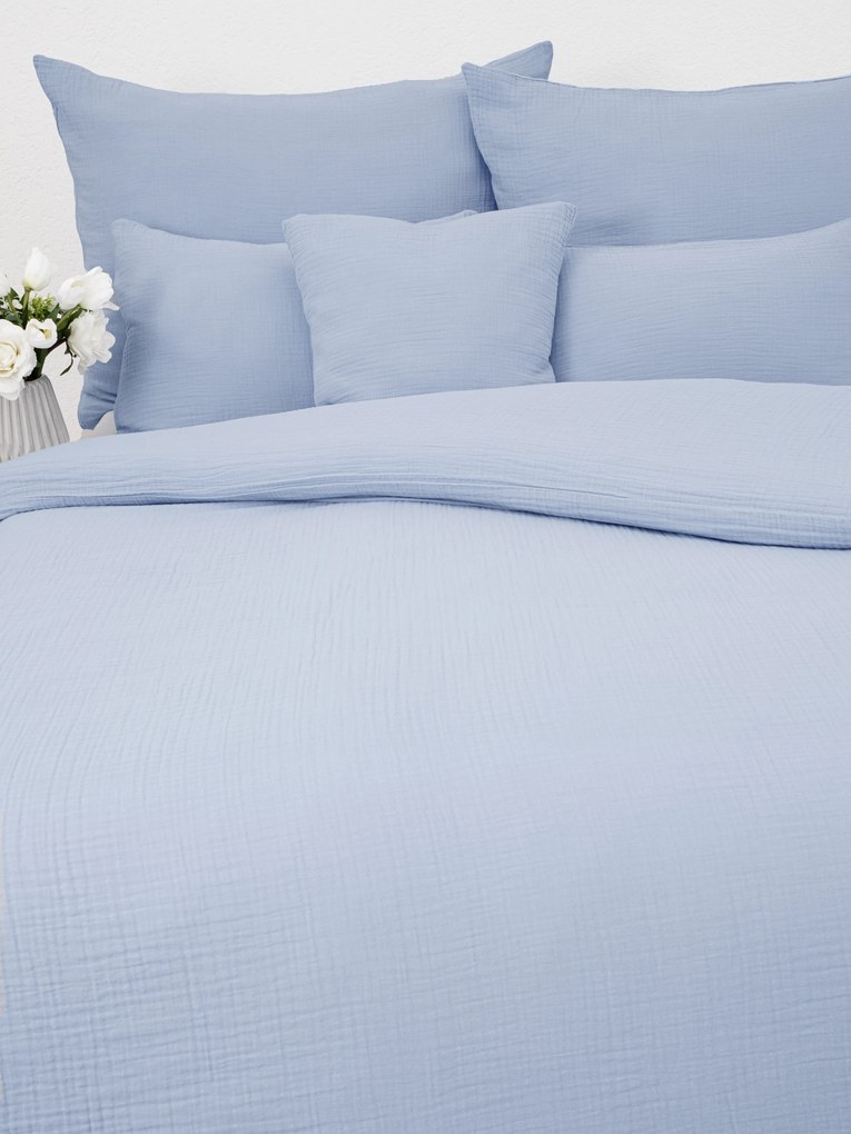 Francúzske mušelínové obliečky – Alexia svetlo modrá