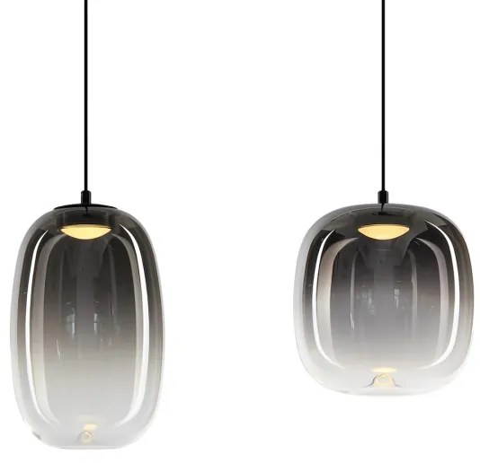 LED Luster na lanku VASO LED/15W/230V čierna/dymová