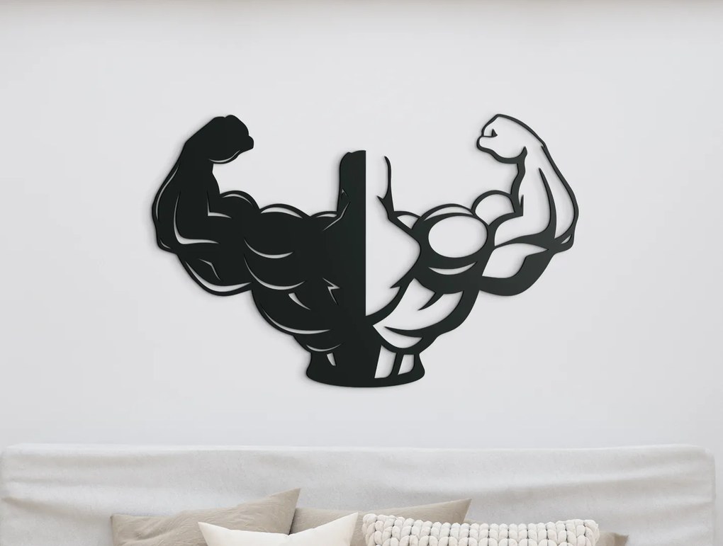 drevko Drevená nálepka na stenu Fitnesák Rozmer obrazu: 28,5 x 44,5 cm, Farba dekorácie: Čierna
