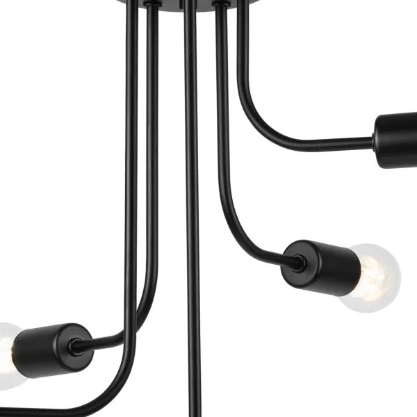 Prisadený luster TRINITY 5xE27/15W/230V čierna