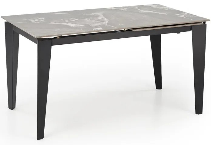 Rozkladací jedálenský stôl Felix 141/201 cm popolavý mramor/čierny