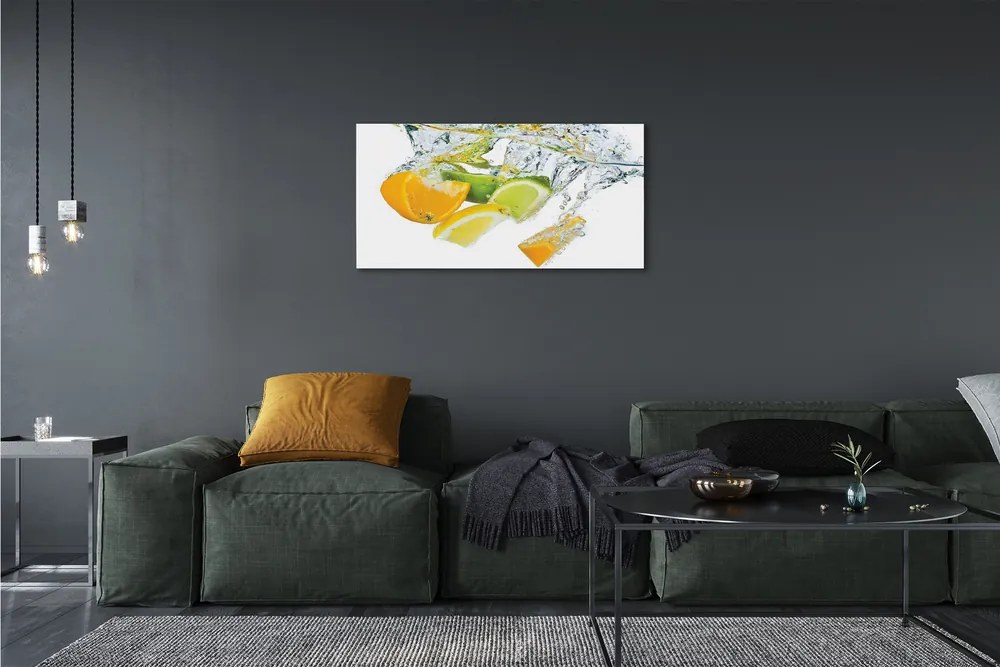 Obraz canvas voda citrus 125x50 cm