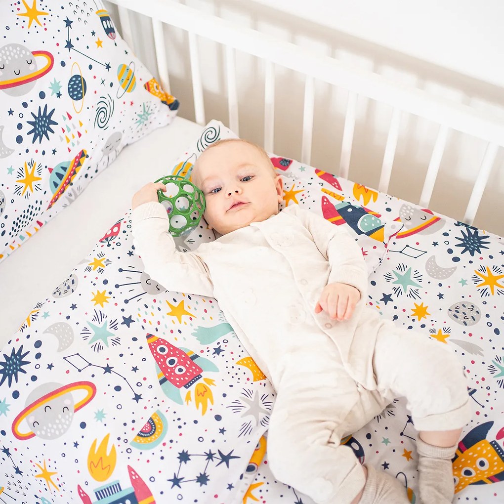 4Home Detské bavlnené obliečky do postieľky Cosmic Adventure, 100 x 135 cm, 40 x 60 cm