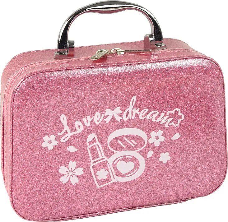 LEAN Toys Súprava na maľovanie nechtov v puzdre s ružovými trblietkami