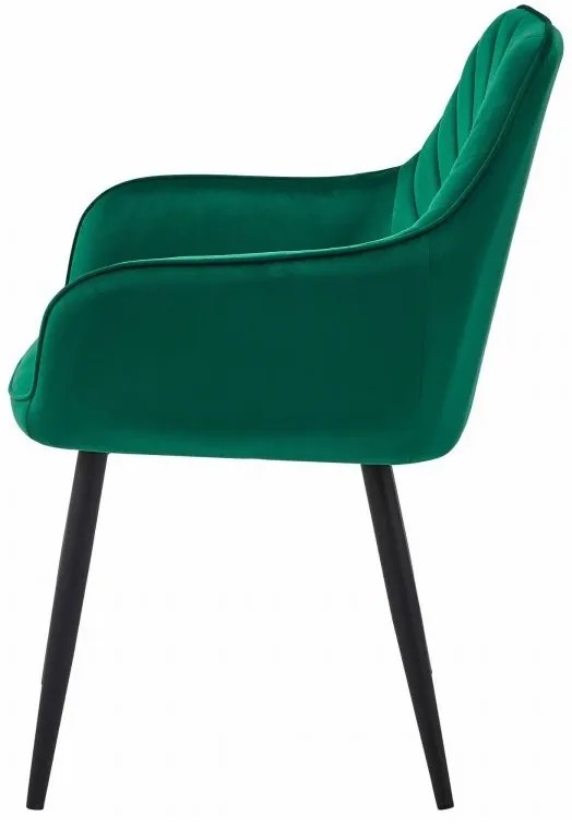 Kreslo NANA -tmavozelený zamat / čierne nohy