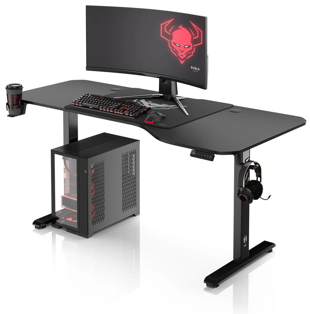 Výškovo Nastaviteľný Stôl Diablo X-Tensio 1600 Čierny