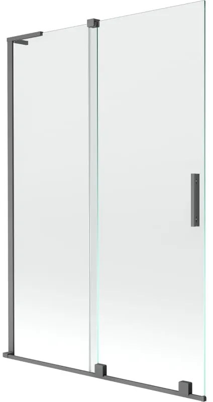 Mexen Velar L, 2-krídlová posuvná vaňová zástena 120 x 150 cm, 8mm číre sklo, grafitová matná, 896-120-003-01-95