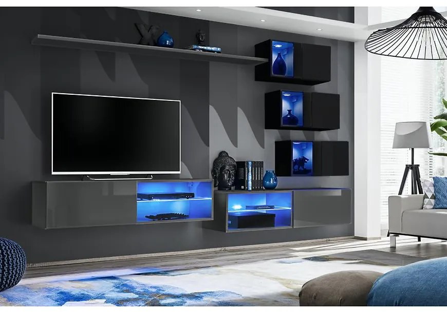 Obývacia Stena Switch Xxiv Grafit/Čierna