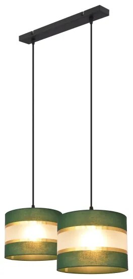 Luster na lanku HELEN 2xE27/15W/230V zelená/zlatá