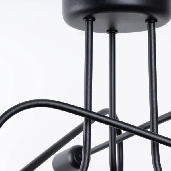 Sollux SL.1434 - Prisadený luster LOOP 3xE27/15W/230V čierna