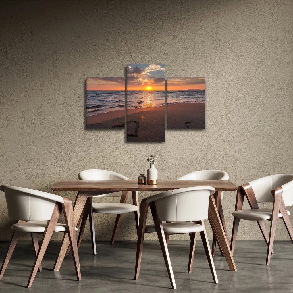 Obraz srdca v piesku (90x60 cm)
