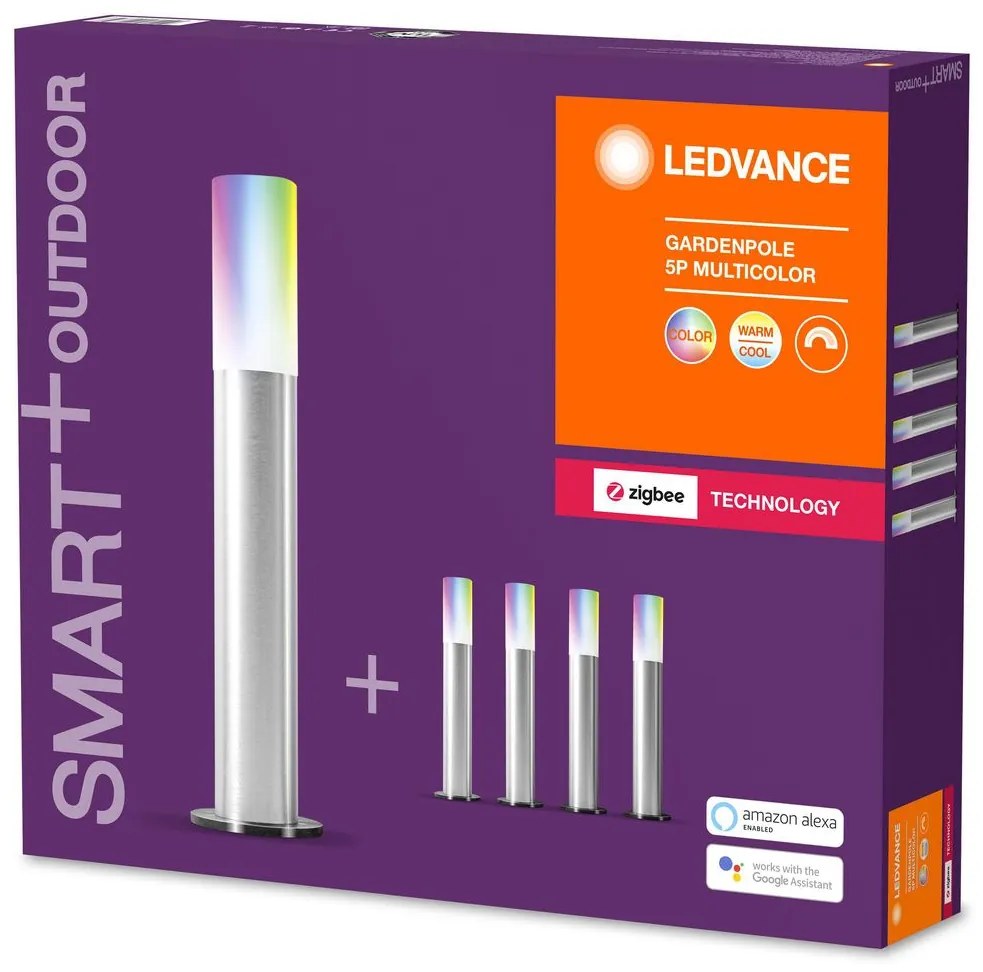 LEDVANCE Záhradné chytré zapichovacie osvetlenie SMART ZIGBEE GARDENPOLE, 8,5 W, teplá-studená biela, RGB, zá