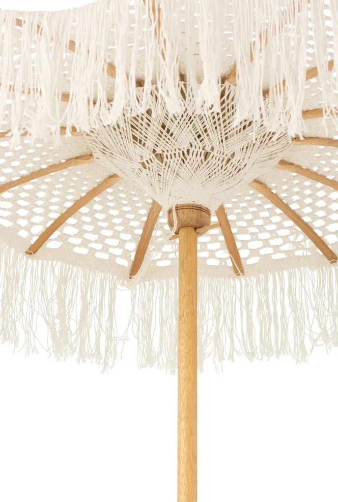 Prírodný drhaný slnečník na stôl Macrame - ∅65*95 cm