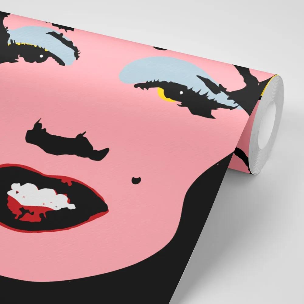 Samolepiaca tapeta pop art Marilyn Monroe na hnedom pozadí