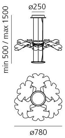 Artemide 1628010APP - LED Stm. luster na lanku CHLOROPHILIA LED/44W/230V 3000K