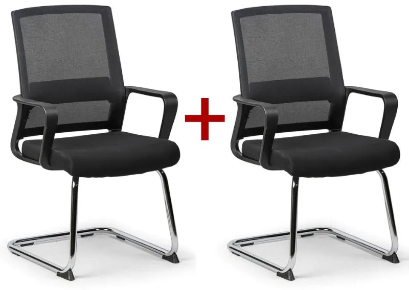 Konferenčná stolička LOW 1+1 ZADARMO, čierna