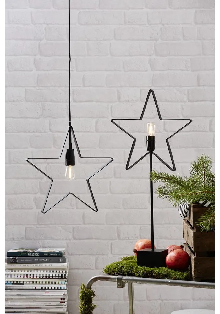 Čierna svetelná dekorácia s vianočným motívom Orbit – Star Trading