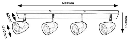 Rabalux 73022 - Bodové svietidlo PERICO 4xGU10/5W/230V biela