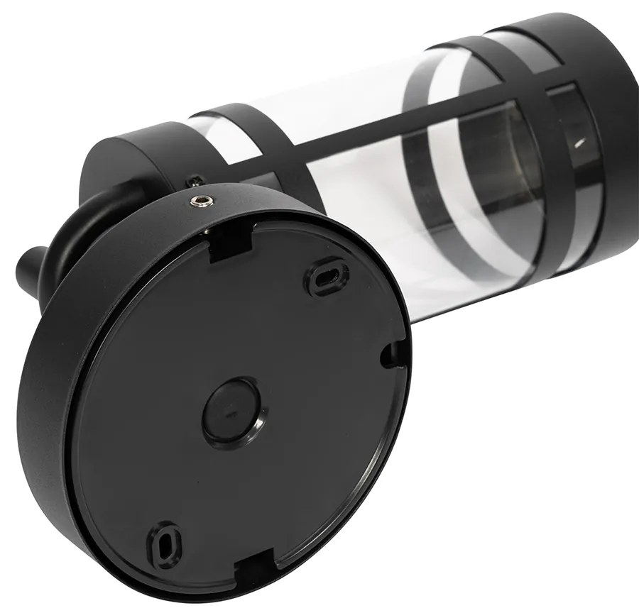 Vonkajšia nástenná lampa čierna IP44 so senzorom súmraku - Ruben