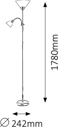 Brilagi - Stojacia lampa CERIA 1xE27/100W/230V + 1xE14/25W matný chróm/sivá