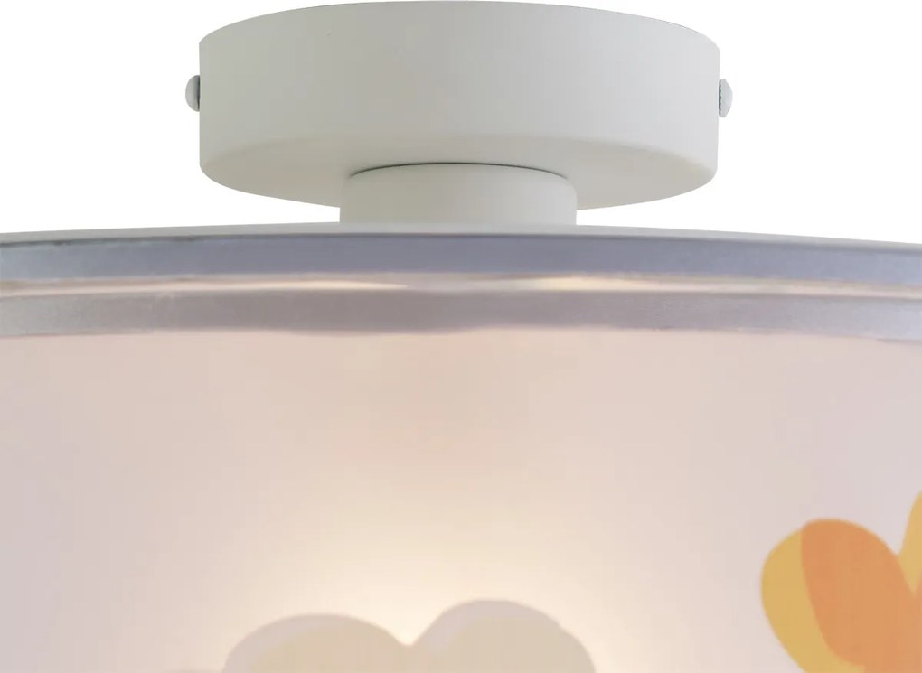 Detské stropné svietidlo biele s kvetmi - Harrie medzi kvetmi