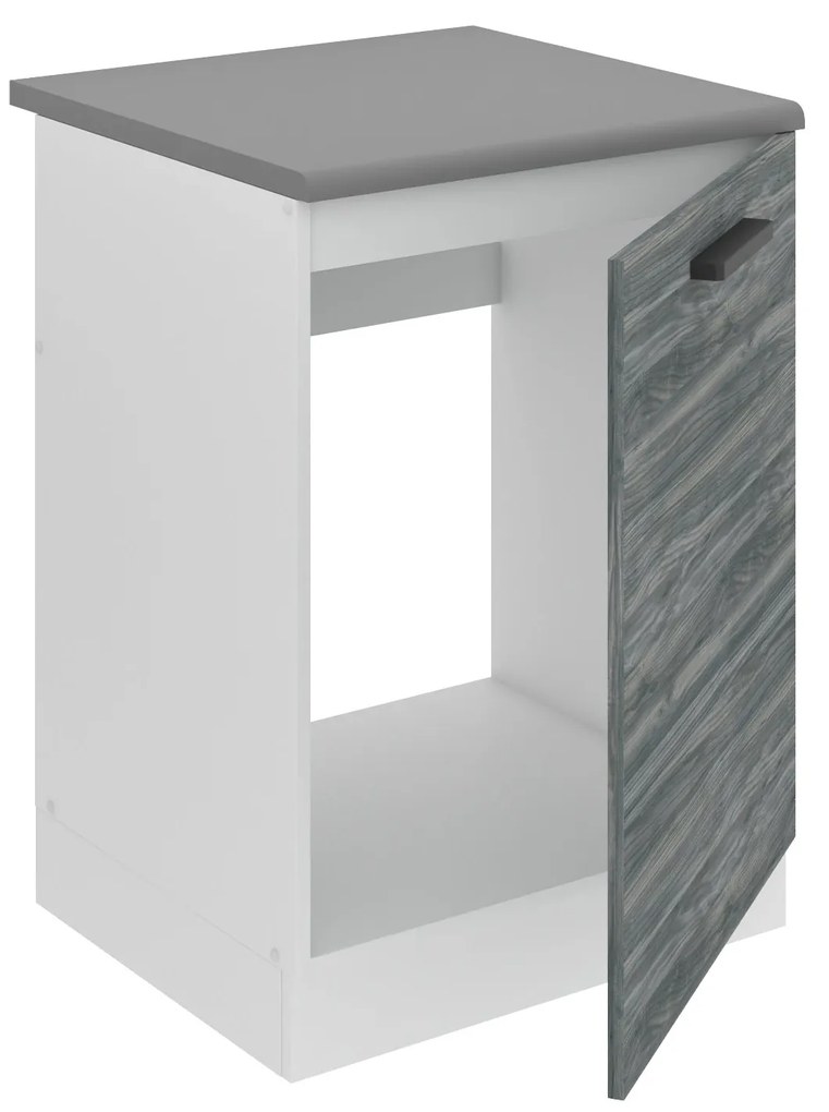 Kuchynská skrinka Belini Premium Full Version drezová 60 cm šedý antracit Glamour Wood s pracovnou doskou