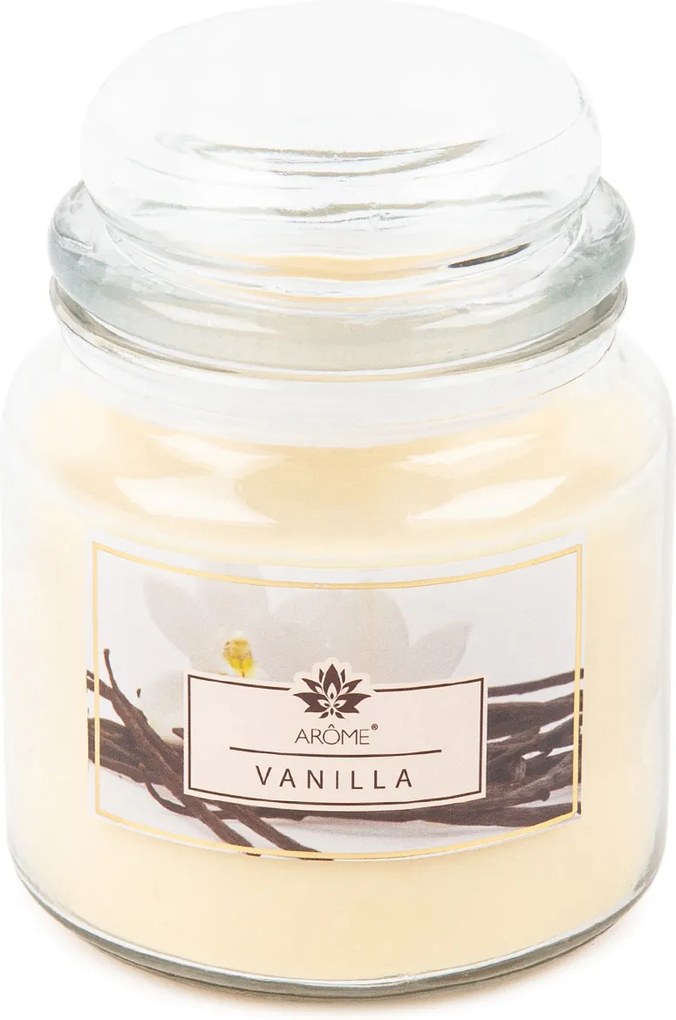 Arome Veľká vonná sviečka v skle Vanilla, 424 g