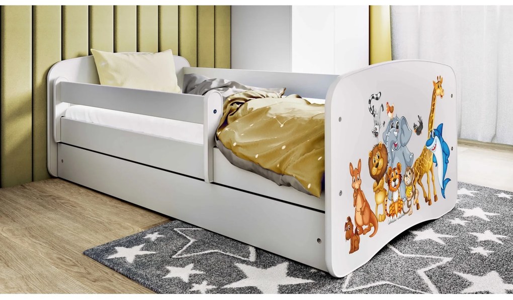 Detská postieľka Babydreams zvieratká biela