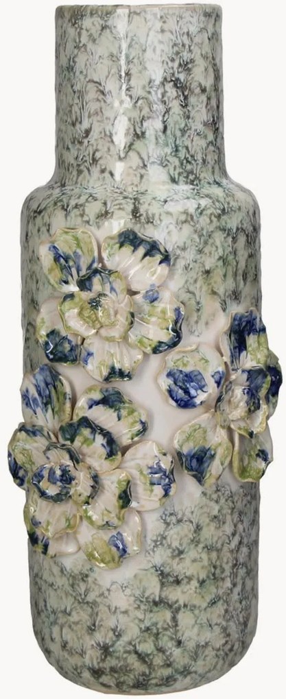 Ručne vyrobená váza Blue Flowers, V 39 cm
