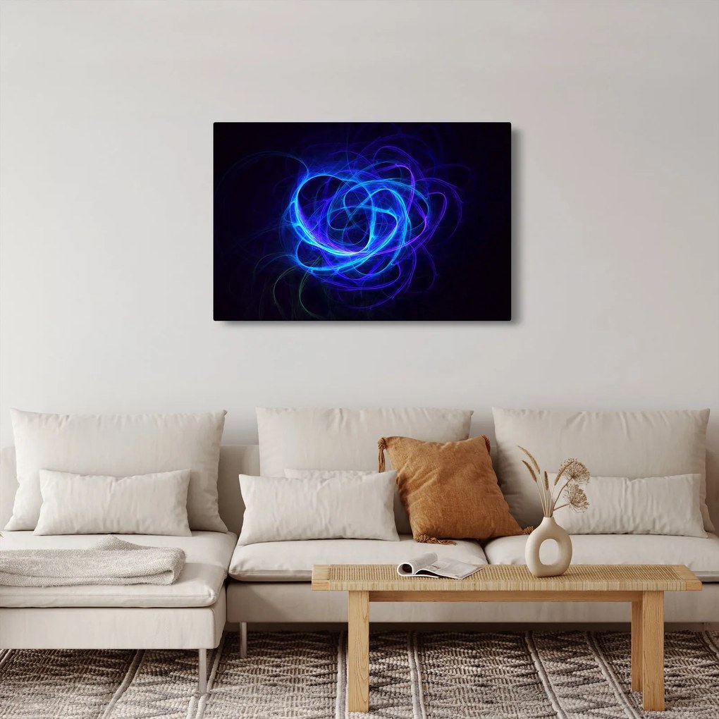 Obraz modrého abstraktného klbka (90x60 cm)