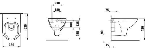 LAUFEN H8669510000001 - Závesné WC PRO keramika/biela + WC sedadlo SoftClose PRO biela
