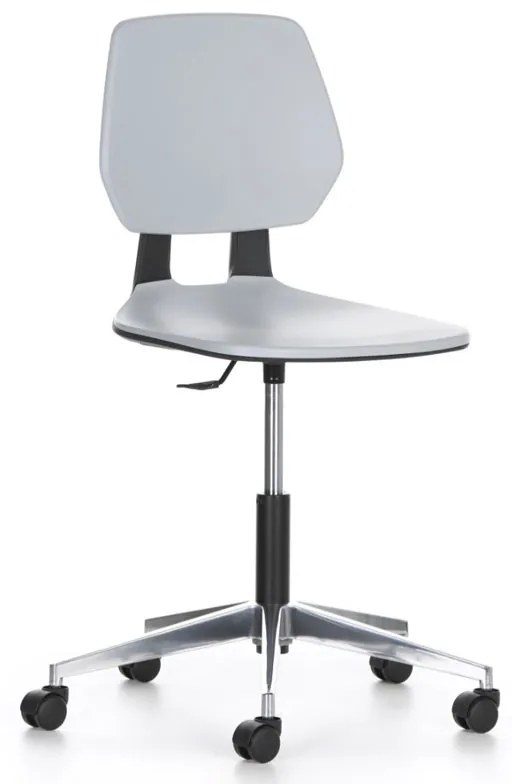 Pracovná stolička ALLOY Plast, nízka, na kolieskach, sivá