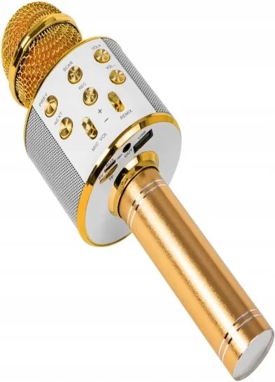WS 858 BEZDRÔTOVÝ MIKROFÓN KARAOKE zlatá