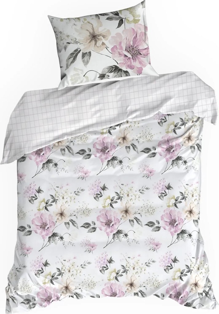 SATÉNOVÉ OBLIEČKY SPRING31 200X220 CM, 2 KS 70X80 CM KVETY