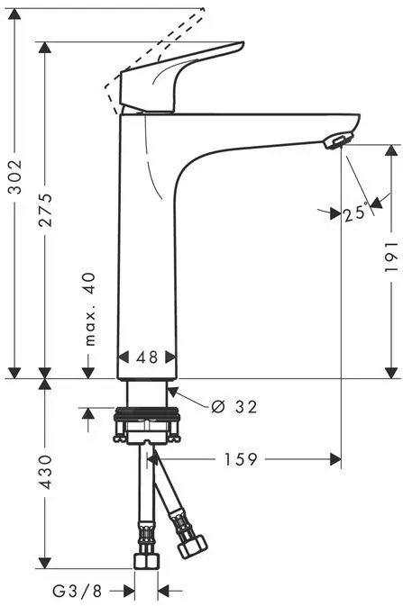 Hansgrohe Focus E2, umývadlová batéria, chrómová, HAN-31518000