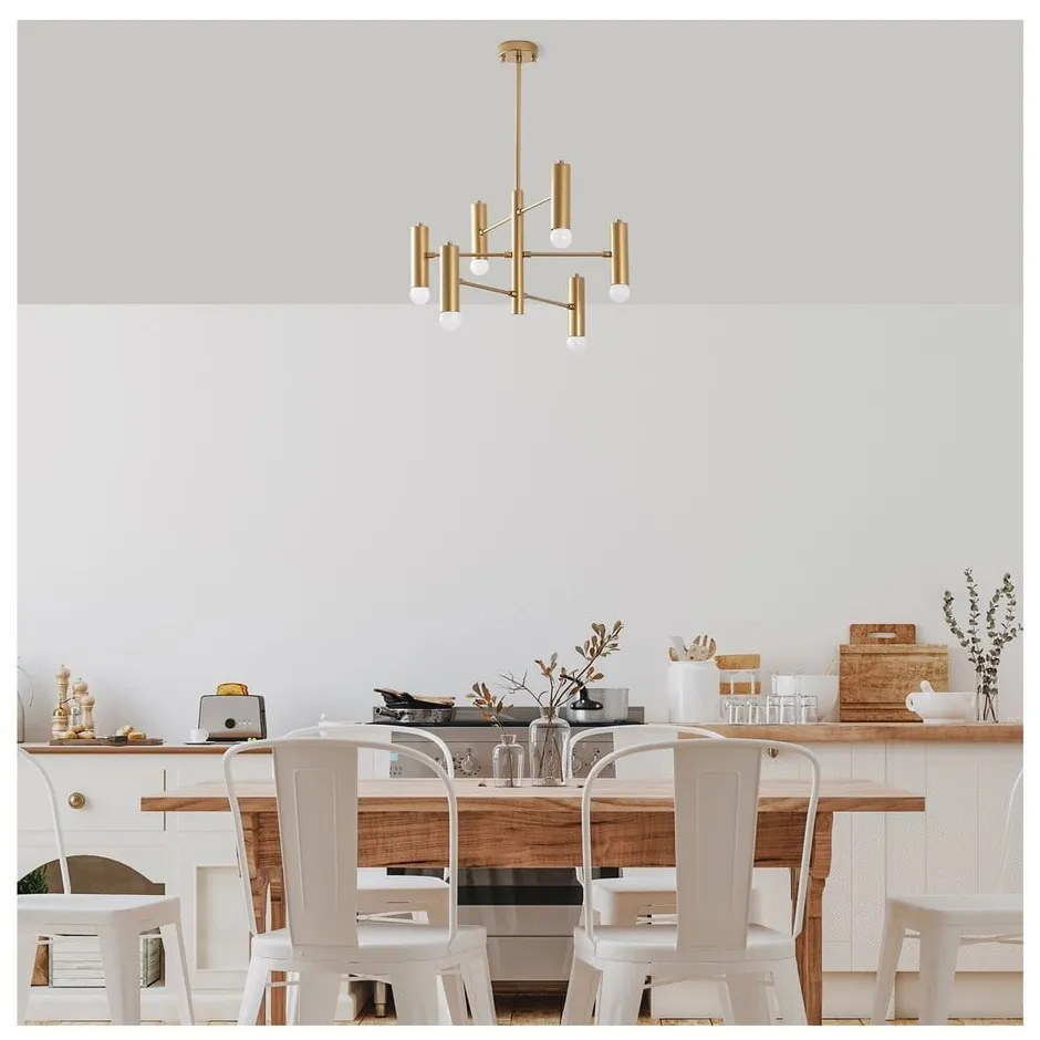 Závesné svietidlo v zlatej farbe s kovovým tienidlom Gharib – Opviq lights